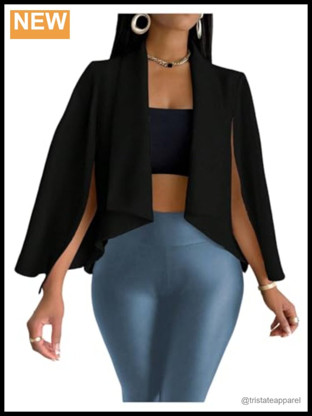 Cape Blazer Womens Long Sleeve Cropped Open Front Asymmetrical Work